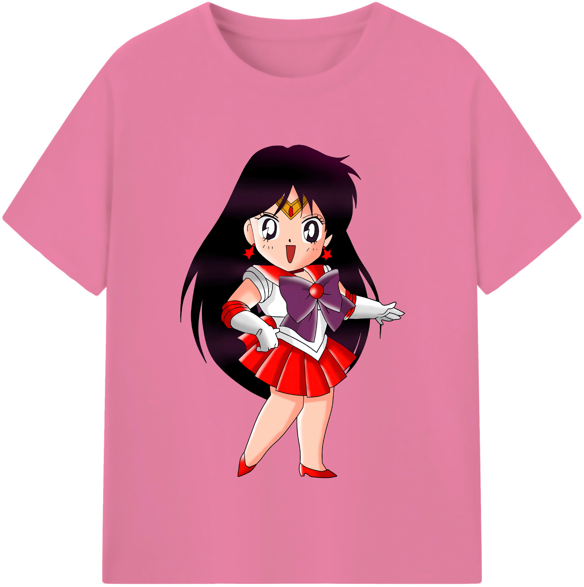 （画像用） 美少女戦士セーラームーン 火野レイ ひの レイ Sailor Moon Hino Rei （セーラーマーズ,Sailor Mars） 綿100％半袖Tシャツ（フロントプリント）